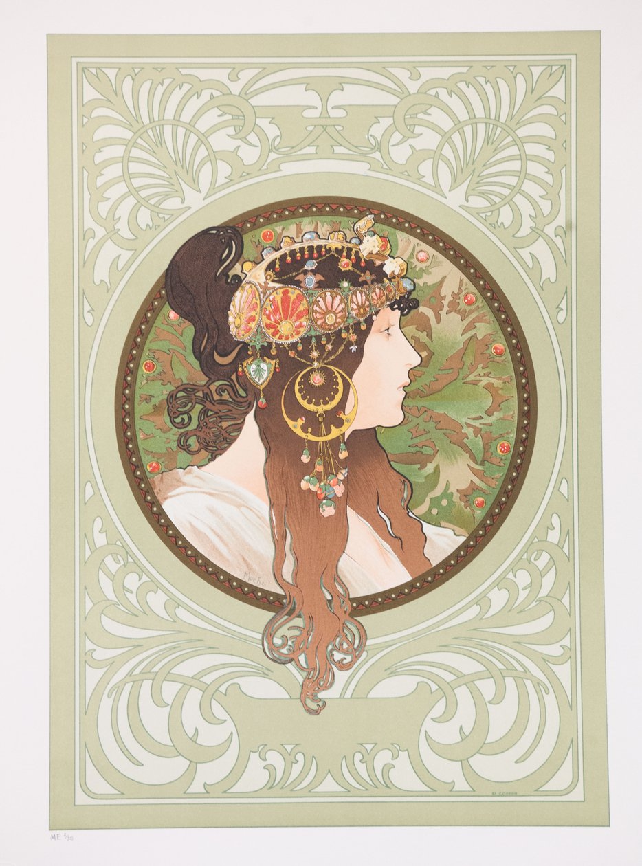 الرؤوس البيزنطية: سمراء ، 1897. بواسطة ألفونس موشا