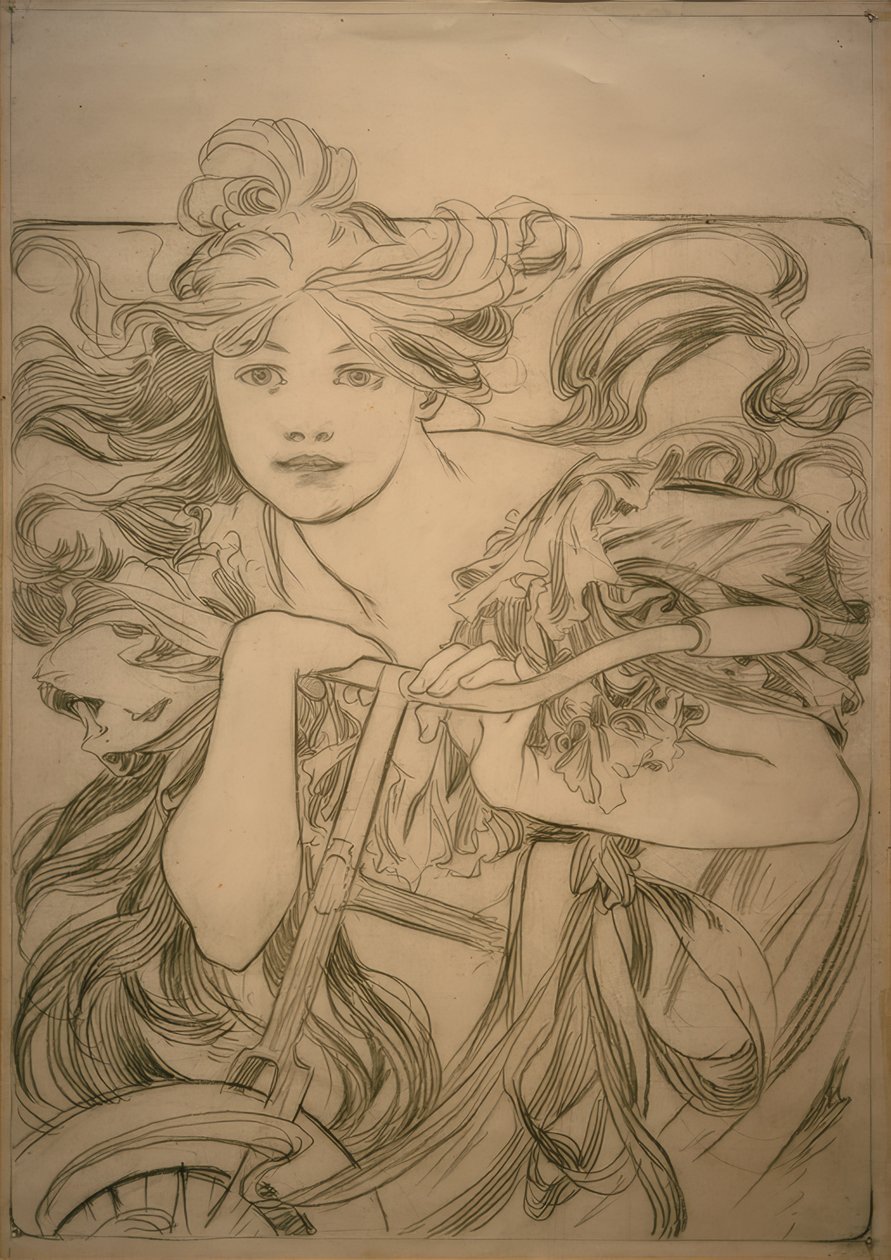 دورات Perfecta ، رسم تخطيطي بواسطة ألفونس موشا