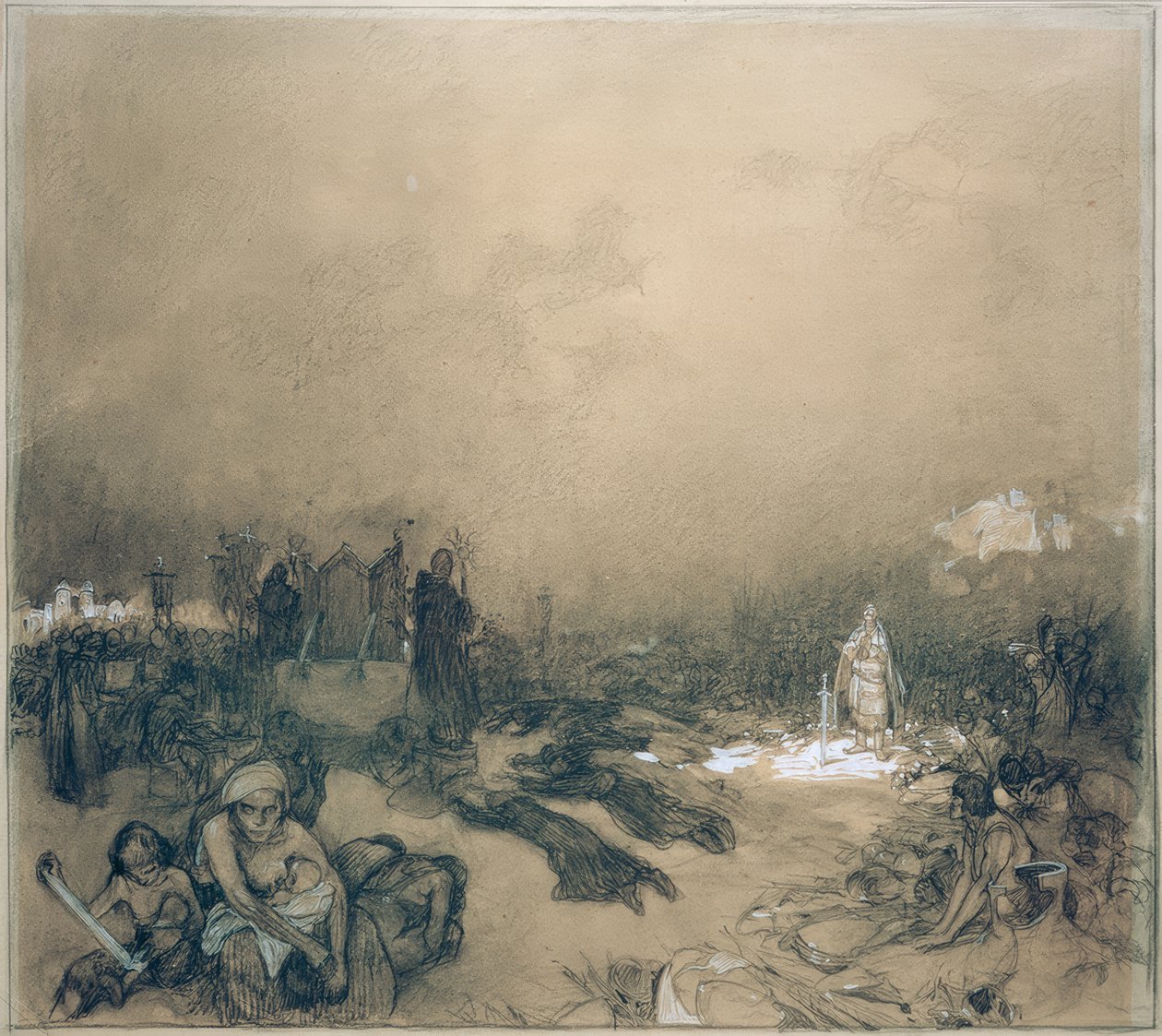 Nach der Schlacht auf dem Berge Vítkov بواسطة ألفونس موشا
