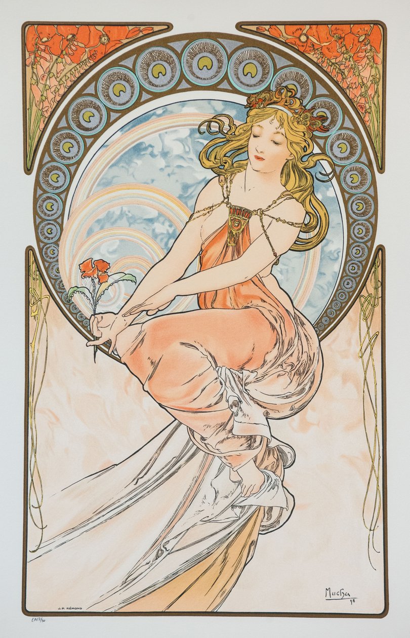 رسم من سلسلة الفنون 1898. بواسطة ألفونس موشا
