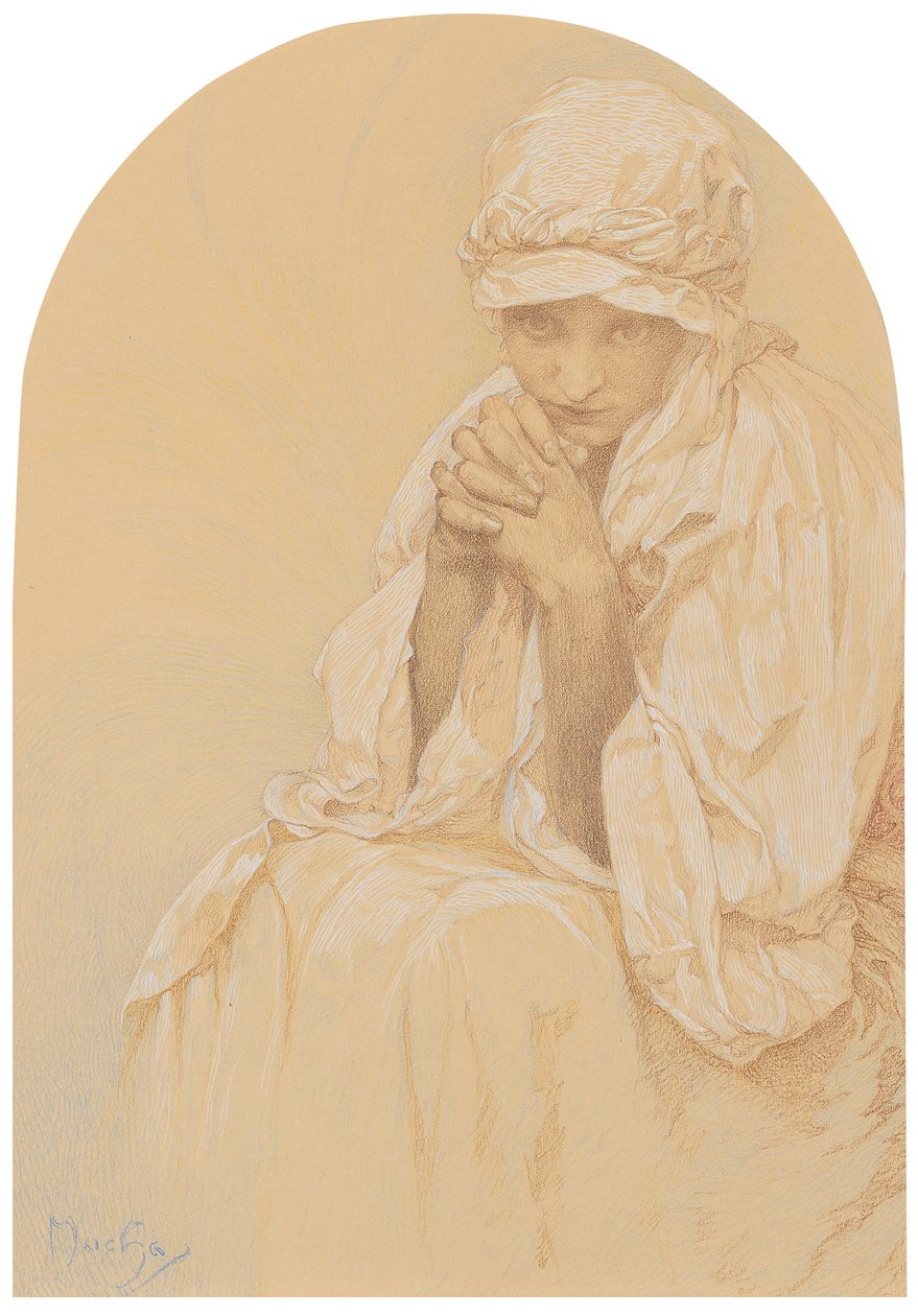 صورة ياروسلافا ، ابنة الفنانين ، ج. 1924. بواسطة ألفونس موشا