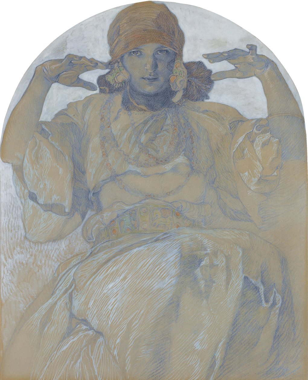 صورة للفنانين ابنة ، ياروسلافا ، ج. 1924 بواسطة ألفونس موشا