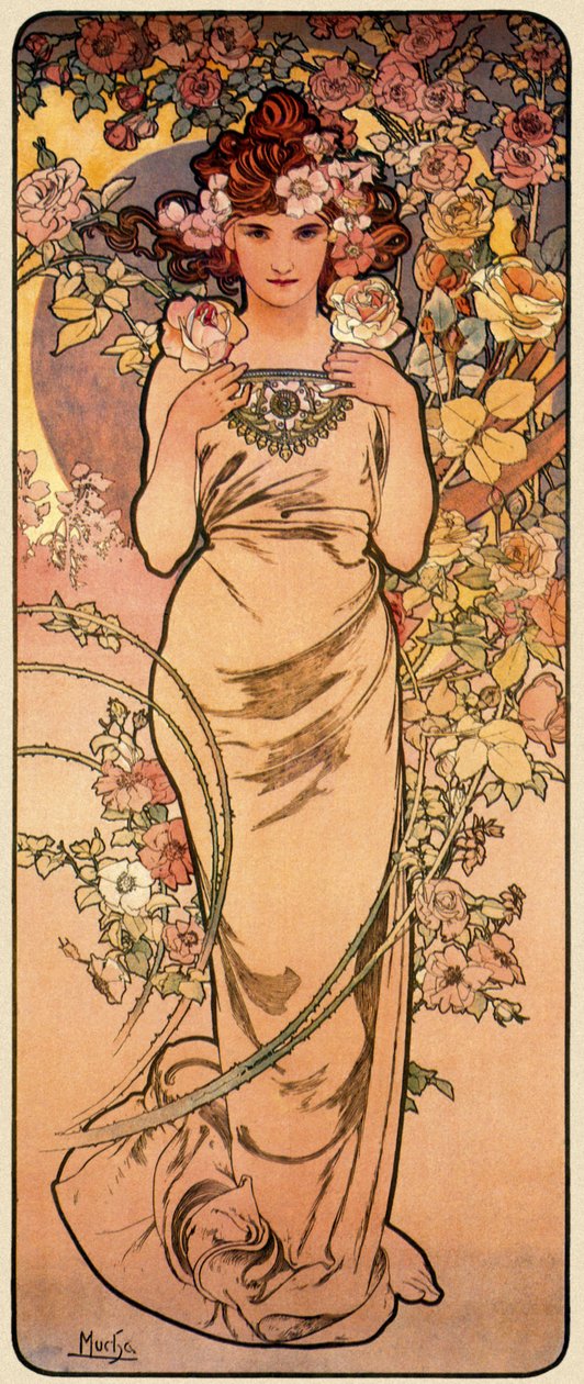 روز ، من سلسلة The Four Flowers ، 1897 بواسطة ألفونس موشا