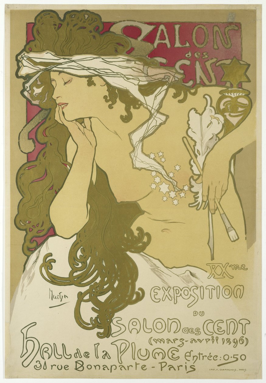 Salon des Cent ، المعرض العشرون لـ Salon des Cent ، مارس-أبريل ، 1896 بواسطة ألفونس موشا