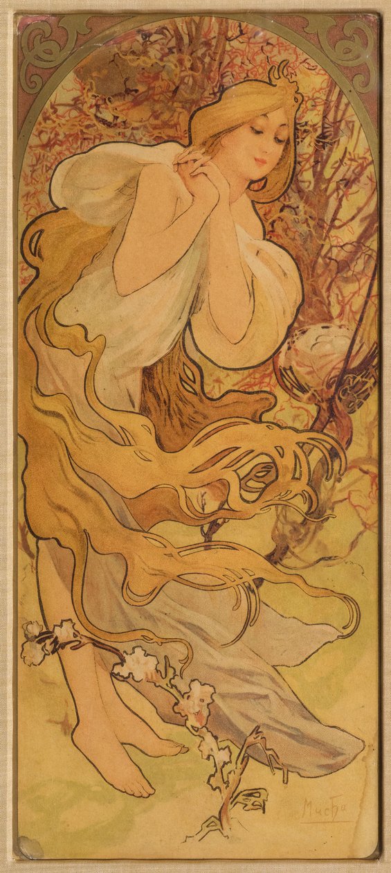 فصل الربيع من سلسلة Les Saisons ، ج. 1900. بواسطة ألفونس موشا