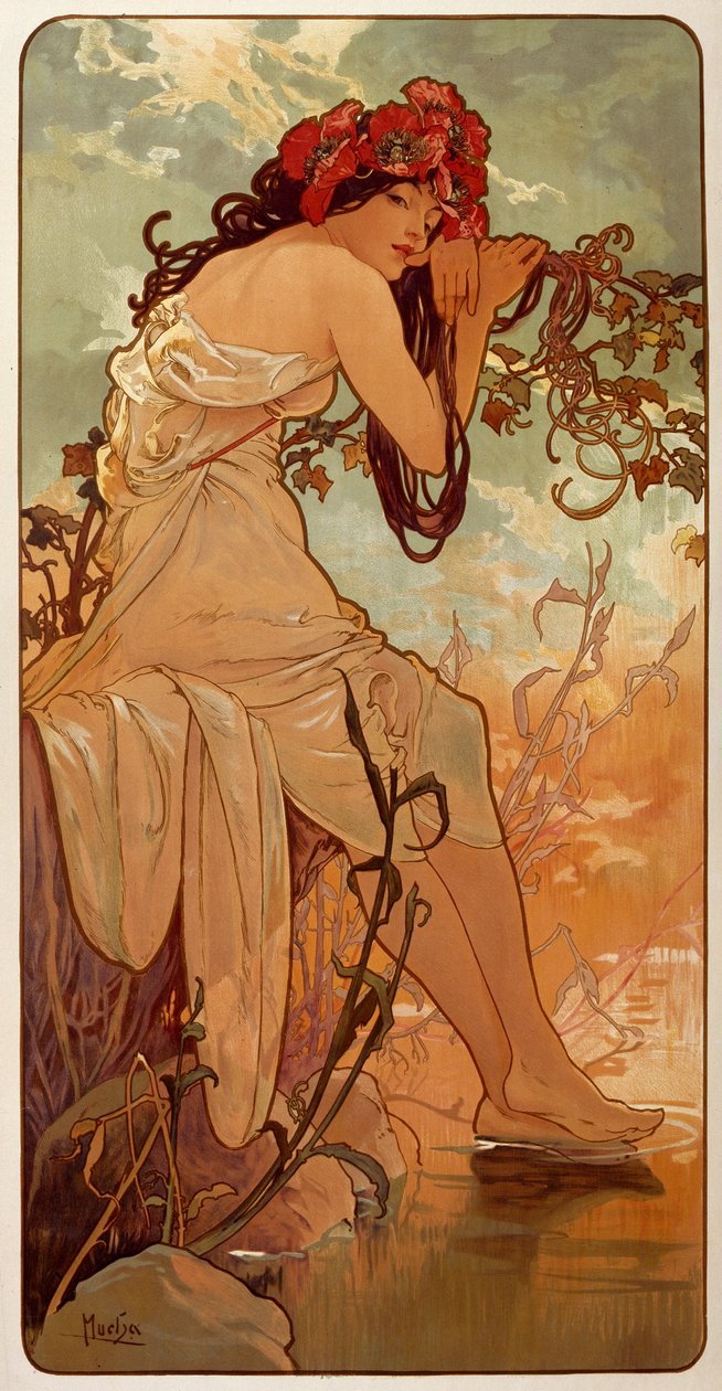 الصيف ، 1896. بواسطة ألفونس موشا