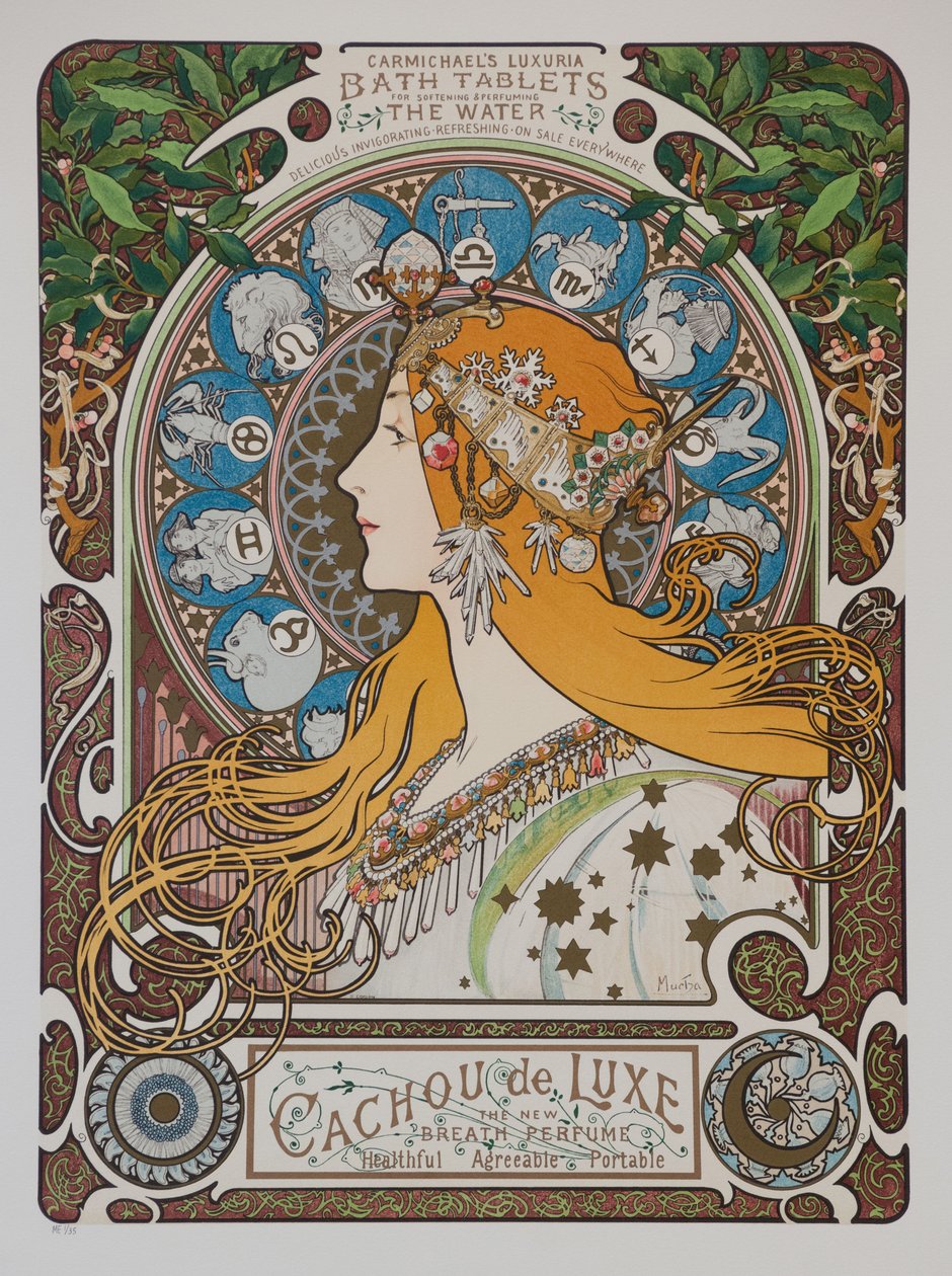 زودياك زودياك ، 1896. بواسطة ألفونس موشا