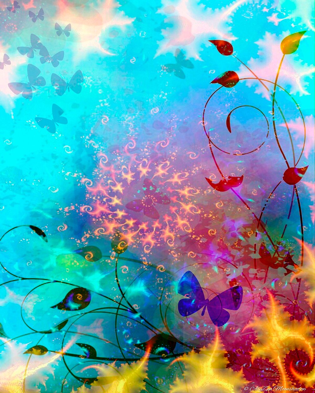 Turquoise SeaSky with Butterflies ، 2014 (هاتف رقمي بوسائط مختلطة) بواسطة AlyZen Moonshadow