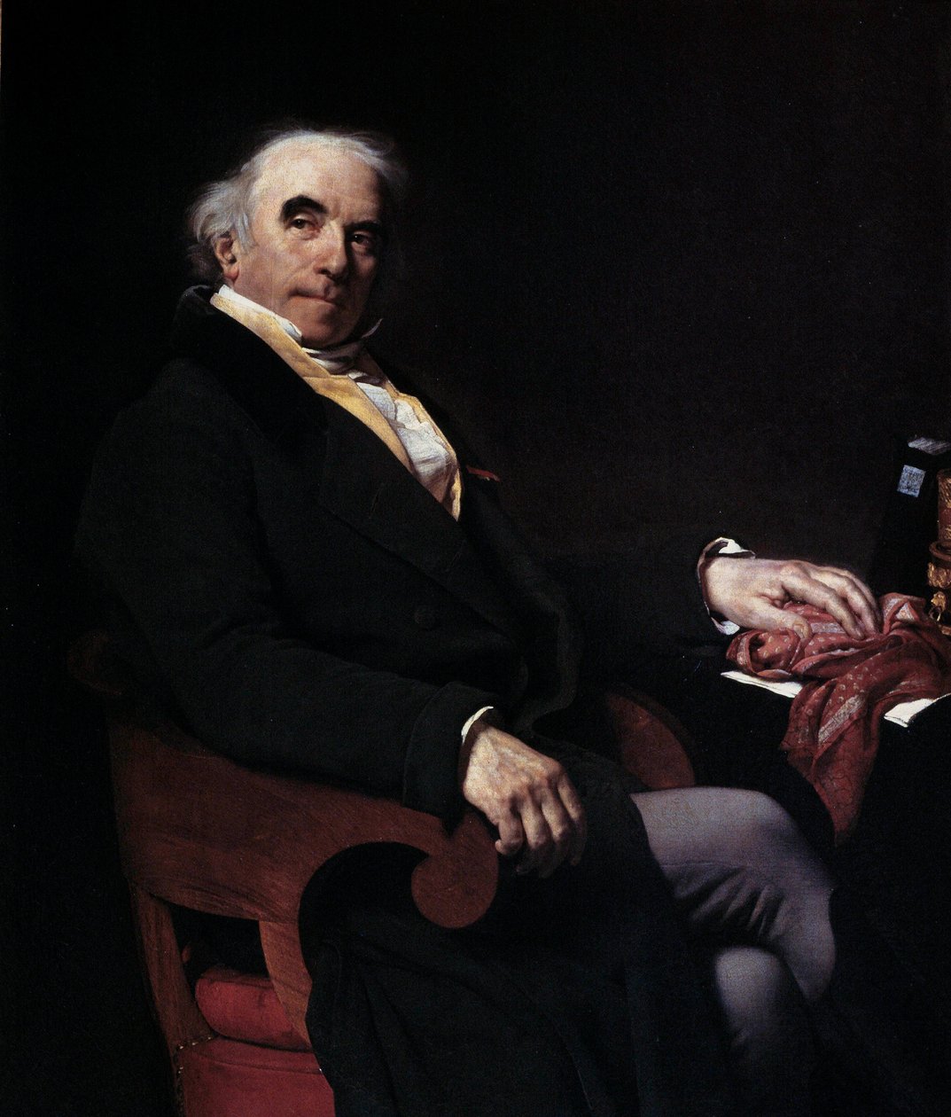 صورة لفارس Nanteuil Lanorville (1754-1834) المسؤول العام للرسائل الملكية لوحة فارس Nanteuil Lanorville (1790-1819) 1817 Sun. 1.29 × 1.02 م بواسطة Amable Pagnest