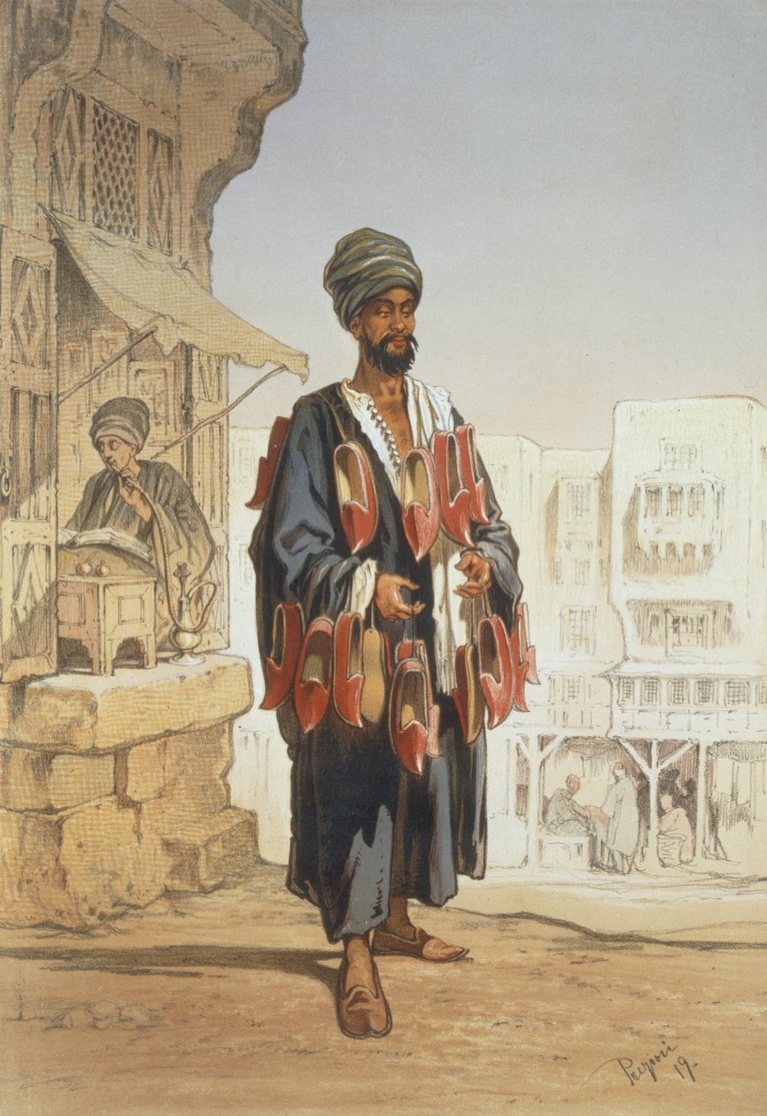 بائع النعال ، من "تذكار القاهرة" ، 1862 بواسطة أماديو بريزيوسي