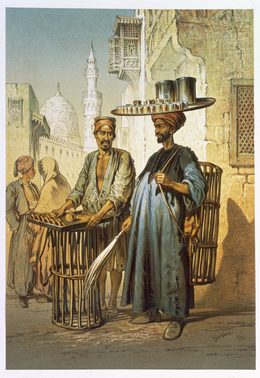 بائع الشاي ، من "تذكار القاهرة" ، 1862 بواسطة أماديو بريزيوسي