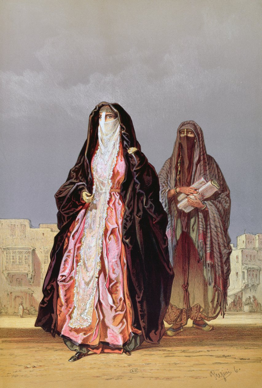 نساء محجبات ، من "تذكار القاهرة" ، 1862 بواسطة أماديو بريزيوسي