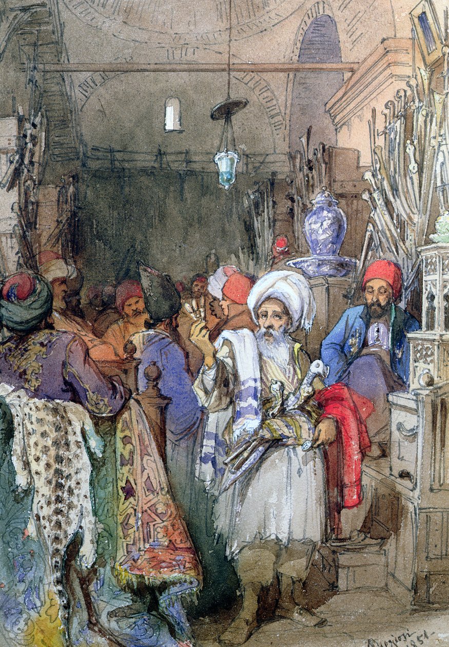 الباعة في البازار المغطى ، اسطنبول ، 1851 بواسطة أماديو بريزيوسي