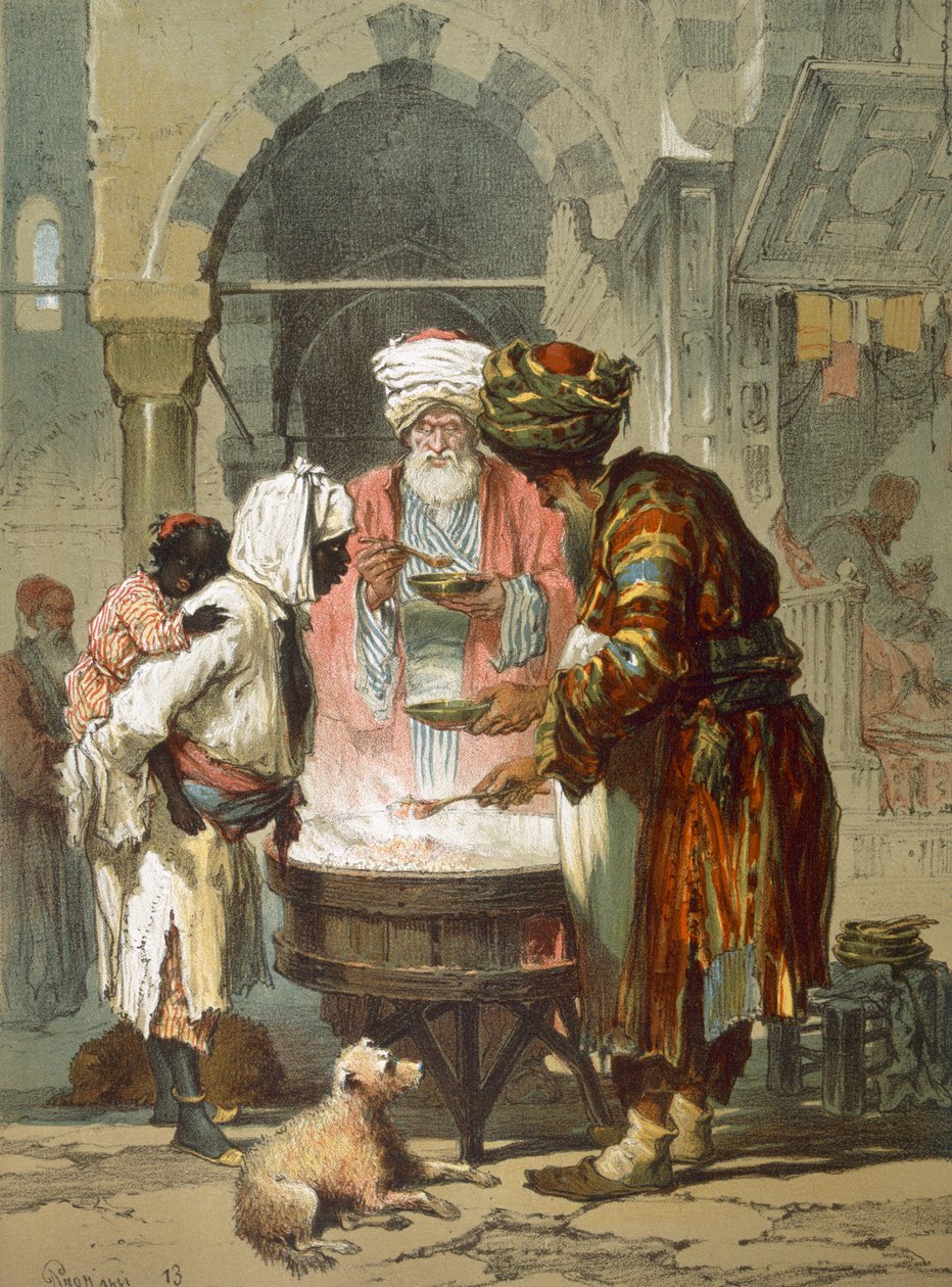امرأة في نافورة شارع (Sebil) ، من "Stamboul، Souvenir de l&39;Orient" ، تم نشرها عام 1865 بواسطة أماديو بريزيوسي