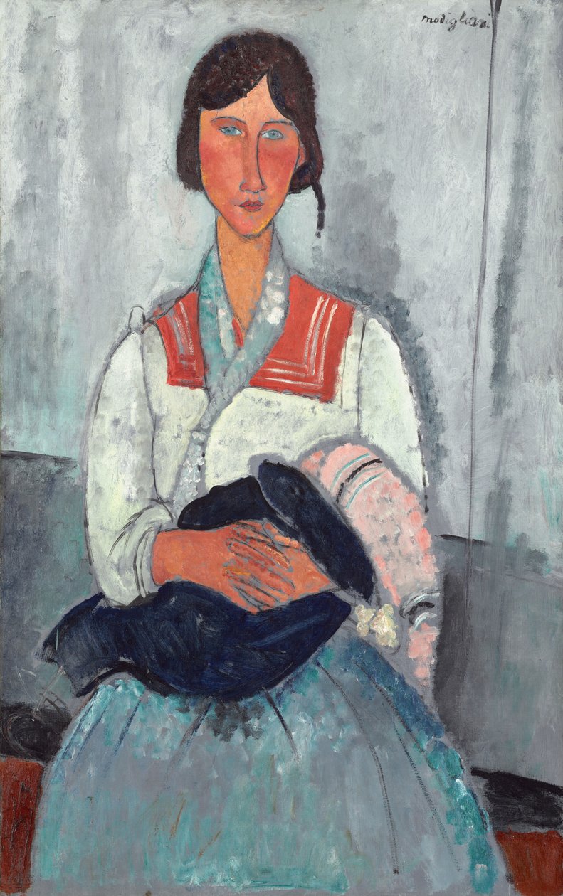امرأة غجرية مع طفل ، 1919. بواسطة أميديو موديجلياني