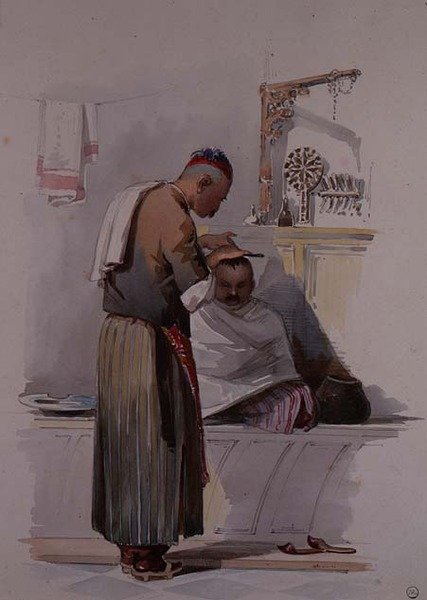 حلاق حوالي 1855 بواسطة أماديو بريزيوسي