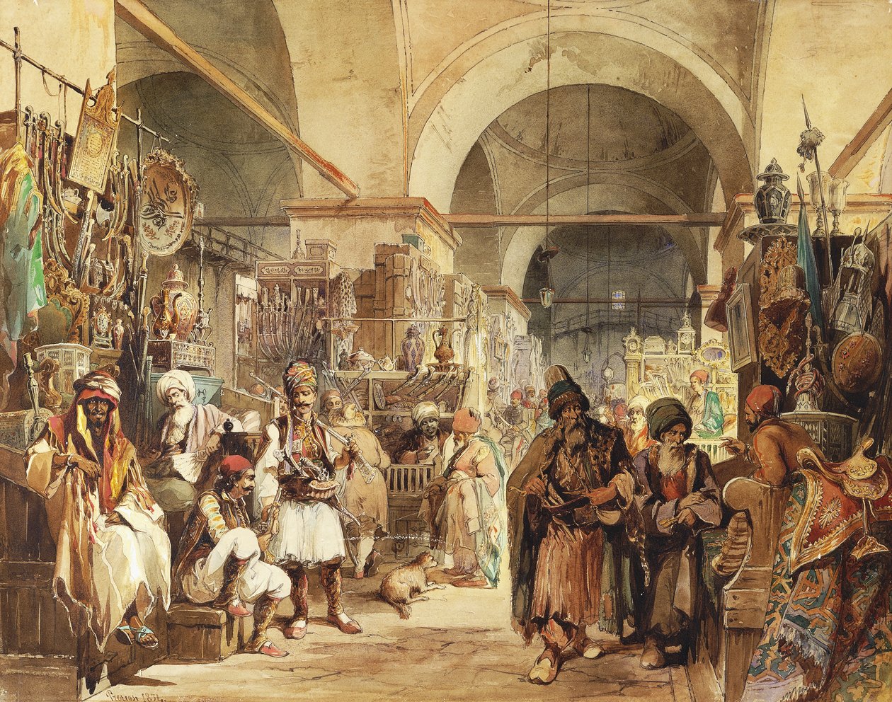 في البازار ، 1854 بواسطة أماديو بريزيوسي