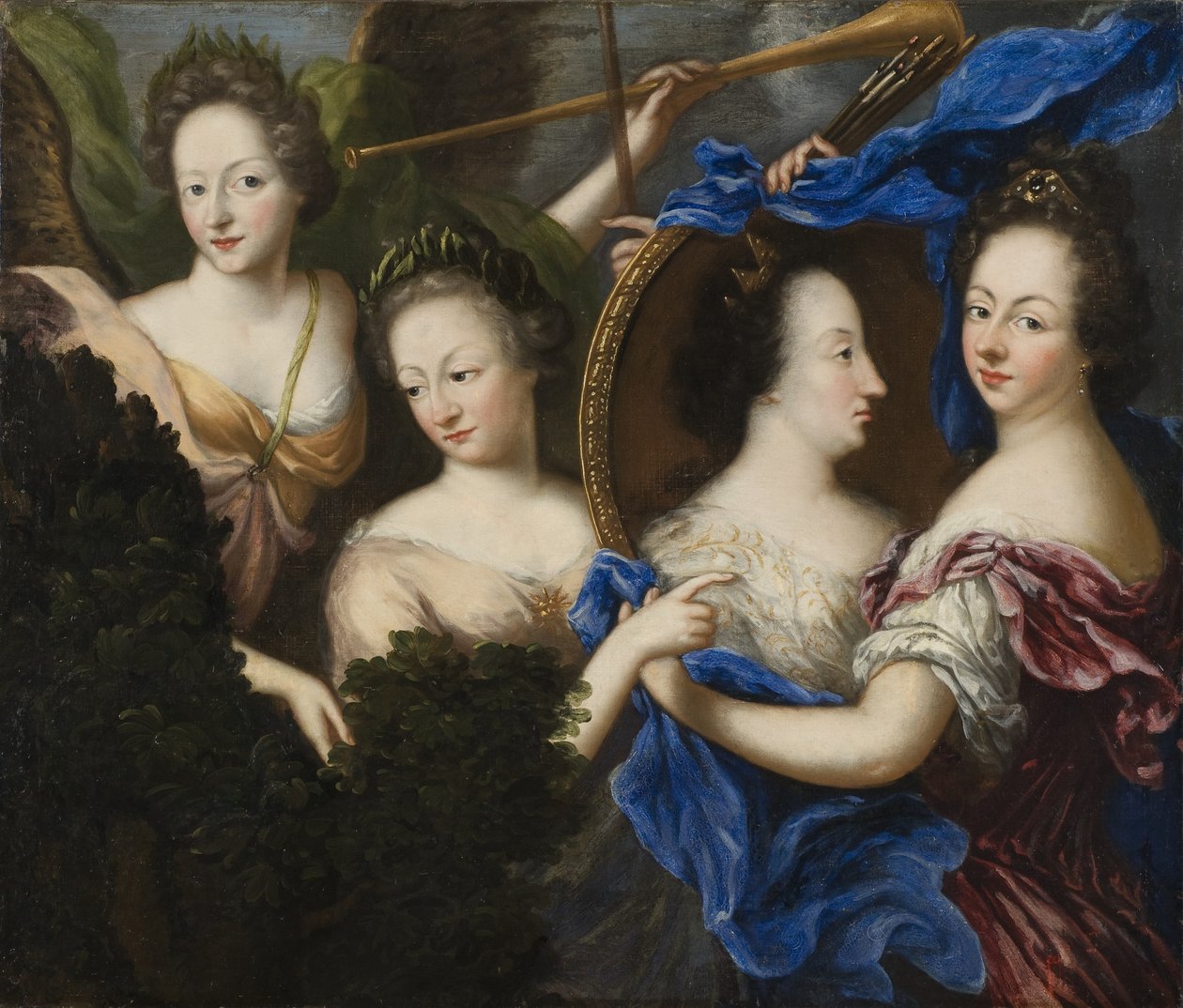 رمزية مع صورة ذاتية وصورة شخصية لأولريكا إليونورا الأكبر بواسطة Amalia Wilhelmina von Konigsmarck