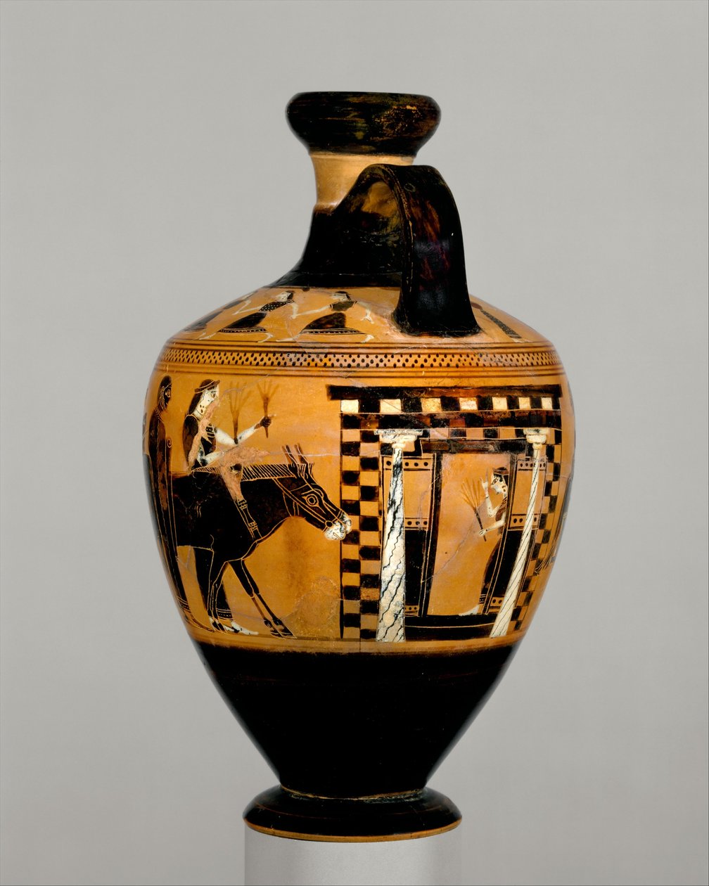 Terracotta lekythos ، حوالي 550-530 قبل الميلاد (الطين) بواسطة أماسيس رسام