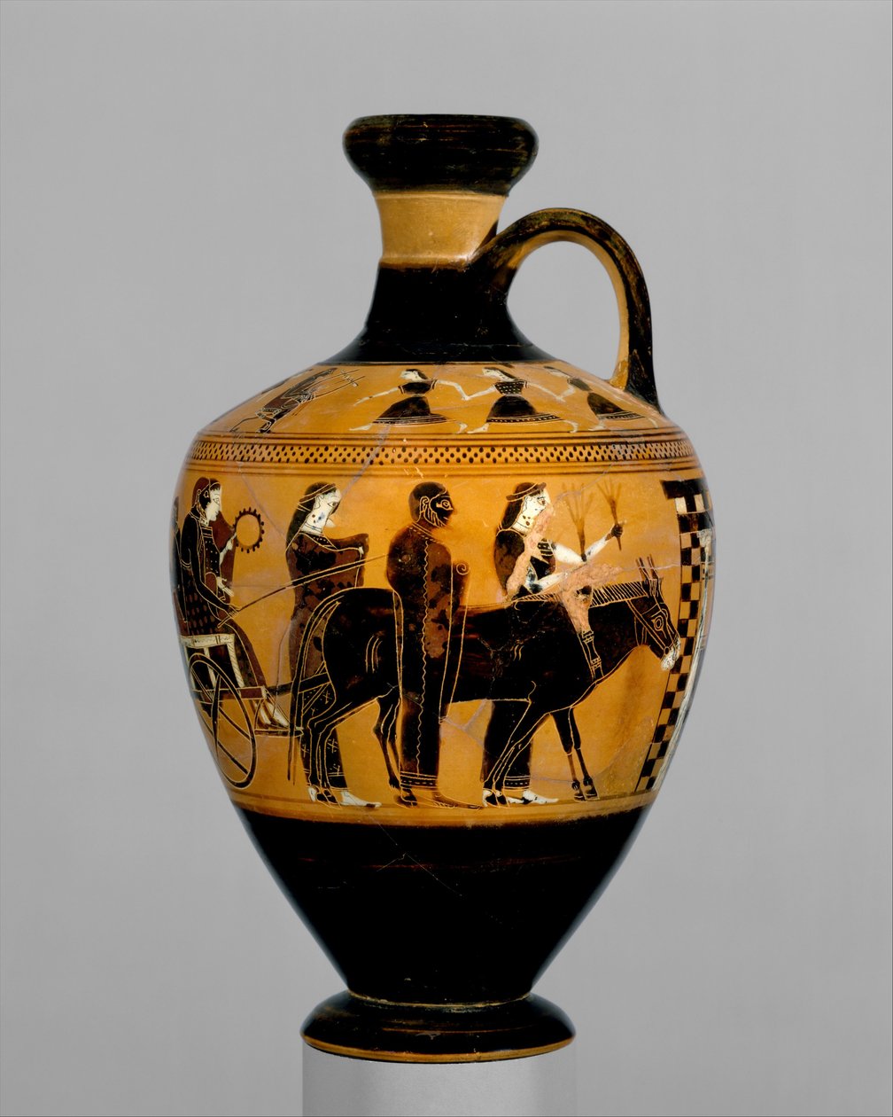 Terracotta lekythos ، حوالي 550-530 قبل الميلاد (الطين) بواسطة أماسيس رسام