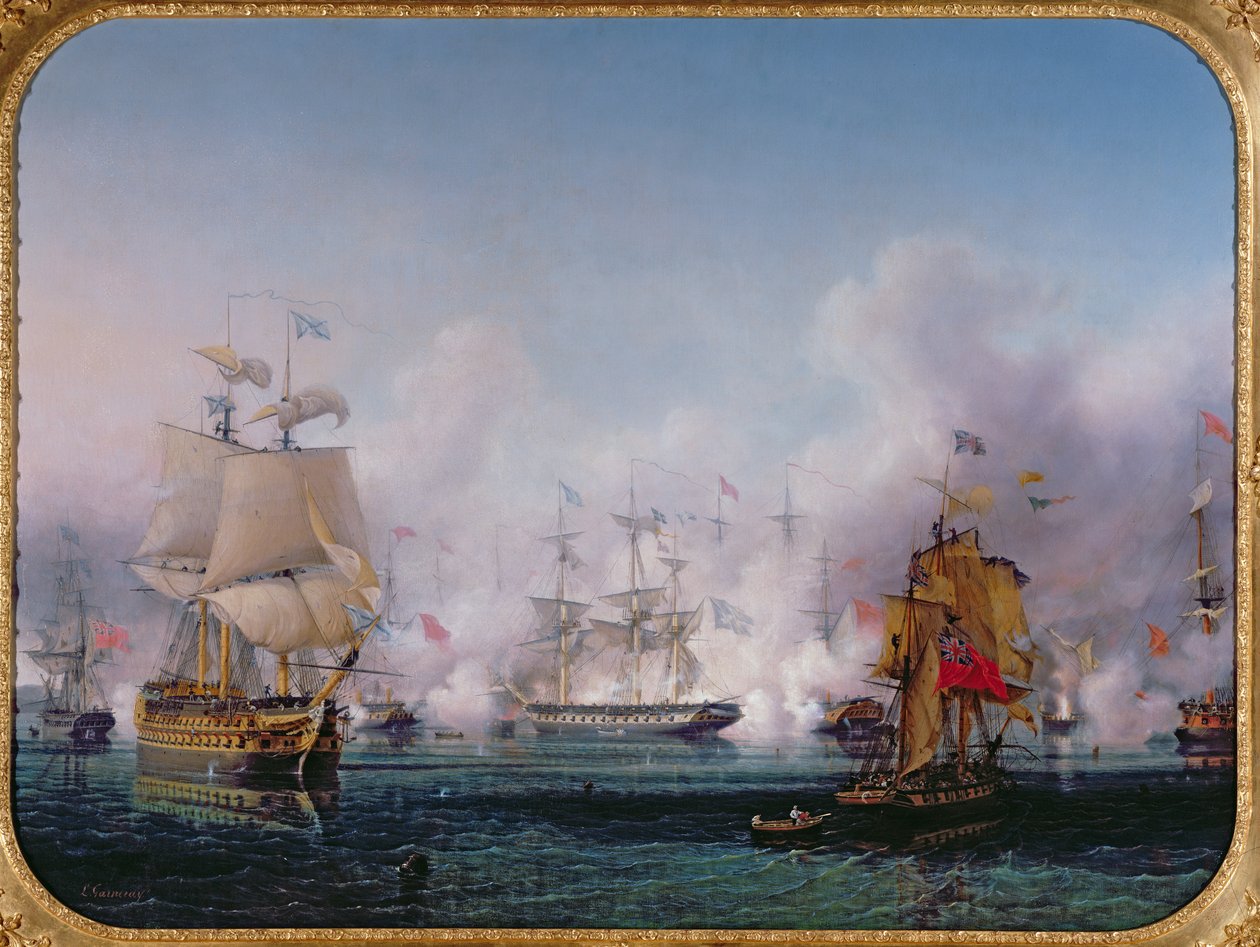 حلقة معركة نافارينو ، 20 أكتوبر 1827 ، ج 1853 بواسطة أمبرواز لويس جارنيراي