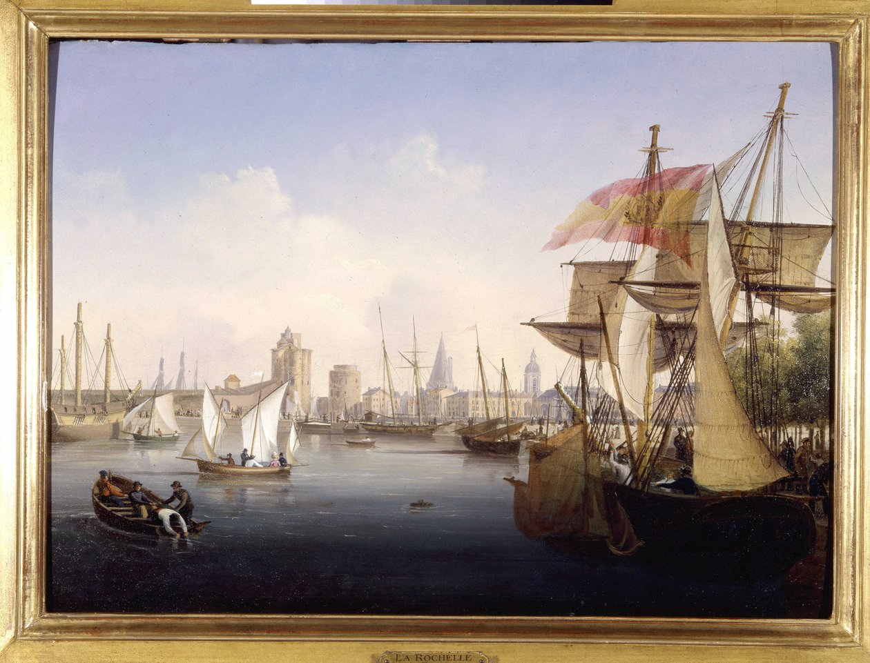 ميناء لاروشيل بواسطة Louis Garneray، sd. حوالي عام 1820 ، ألوان زيتية على قماش ، 0.330 هـ ؛ ل. 0.460. CCIP Coll. بواسطة أمبرواز لويس جارنيراي