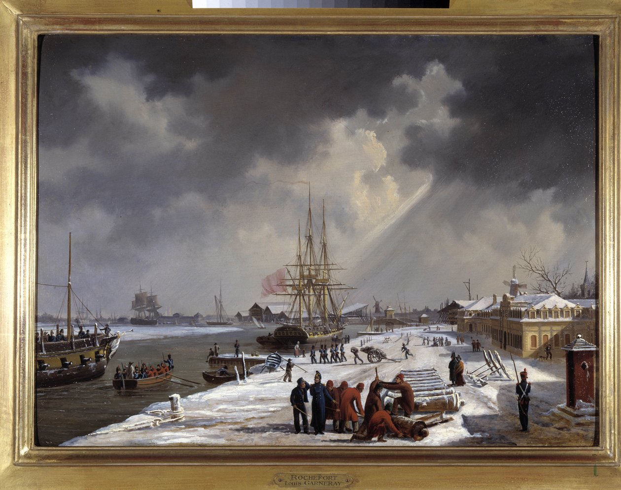 ميناء Rochefort بواسطة Louis Garneray ، nd. حوالي 1820 ، زيت على قماش ، 0.330 ؛ ل. 0.460. CCIP Coll. بواسطة أمبرواز لويس جارنيراي