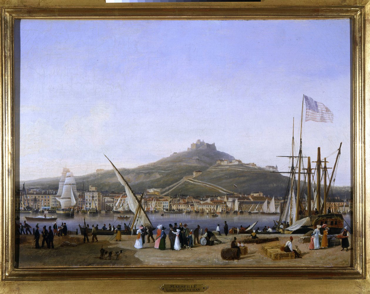 ميناء مرسيليا بواسطة Louis Garneray، sd. حوالي 1820 ، ألوان زيتية على قماش ، 0.330 ؛ 0،460. CCIP Coll. بواسطة أمبرواز لويس جارنيراي