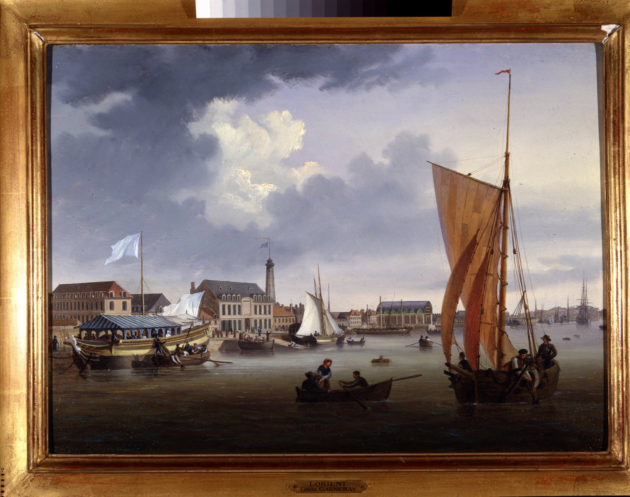 ميناء لوريان - رسم لويس جارنيراي ، حوالي عام 1820 ، زيت على قماش ، H.0330 ؛ 0،460. CCIP Coll. بواسطة أمبرواز لويس جارنيراي
