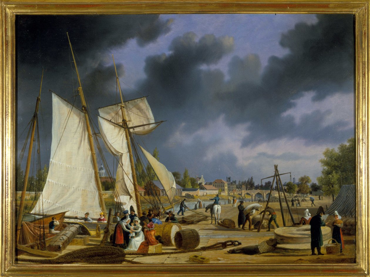 ميناء كاين ، بقلم لويس جارنيراي ، sd. حوالي 1820 ، ألوان زيتية على قماش ، 0.330 ؛ 0،460. CCIP Coll. بواسطة أمبرواز لويس جارنيراي