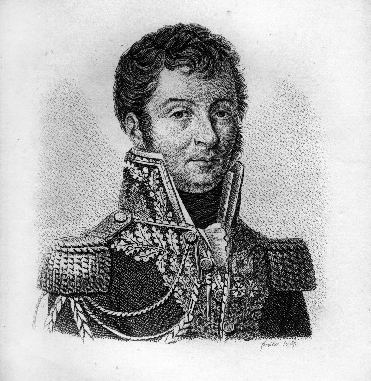 Auguste Julien Bigarré 1775-1838 - في "" صور الجنرالات الفرنسيين بعد انتصارات وغزوات الفرنسيين "". نقش بواسطة أمبرواز تارديو عام 1818. مجموعة ستيلا. بواسطة أمبرواز تارديو