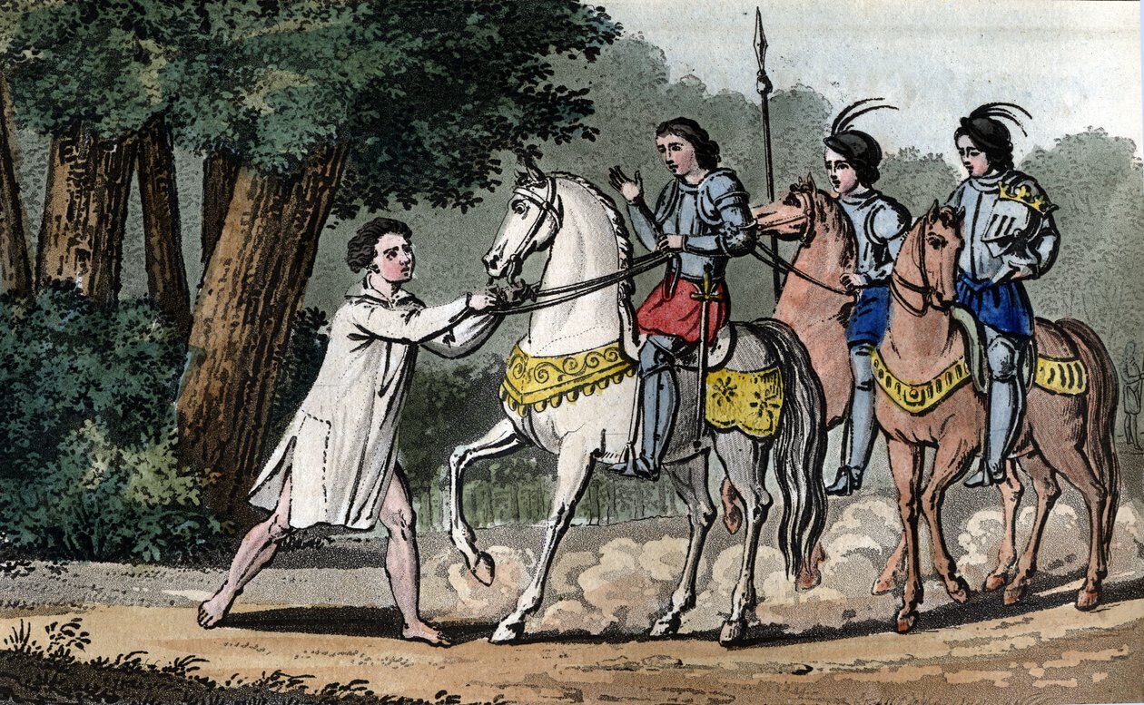 وقع تشارلز السادس في حالة جنون في غابة لومان - صممه ونقشه أمبرواز تارديو عام 1825. بواسطة أمبرواز تارديو