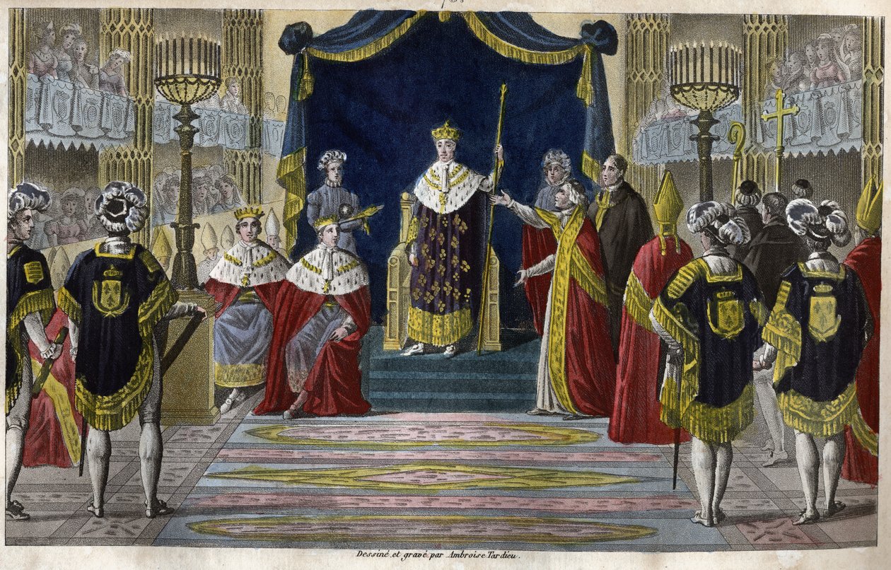 توج تشارلز العاشر (1757-1836) ملكًا في ريمس في 6 مايو بواسطة أمبرواز تارديو