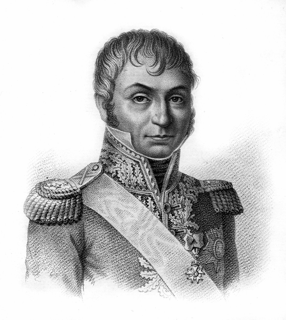 جان بابتيست جوردان (1762-1833) ، كونت ، مارشال فرنسا - في صور للجنرالات الفرنسيين بعد انتصارات وغزوات الفرنسيين. نقش بواسطة أمبرواز تارديو عام 1818. مجموعة ستيلا. بواسطة أمبرواز تارديو