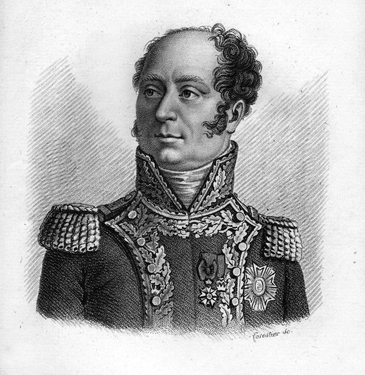 Le Géneral Louis Baraguey d'Hilliers. (1764 - 1813). في "صور الجنرالات الفرنسيين". نقش بواسطة أمبرواز تارديو عام 1818. مجموعة ستيلا بواسطة أمبرواز تارديو
