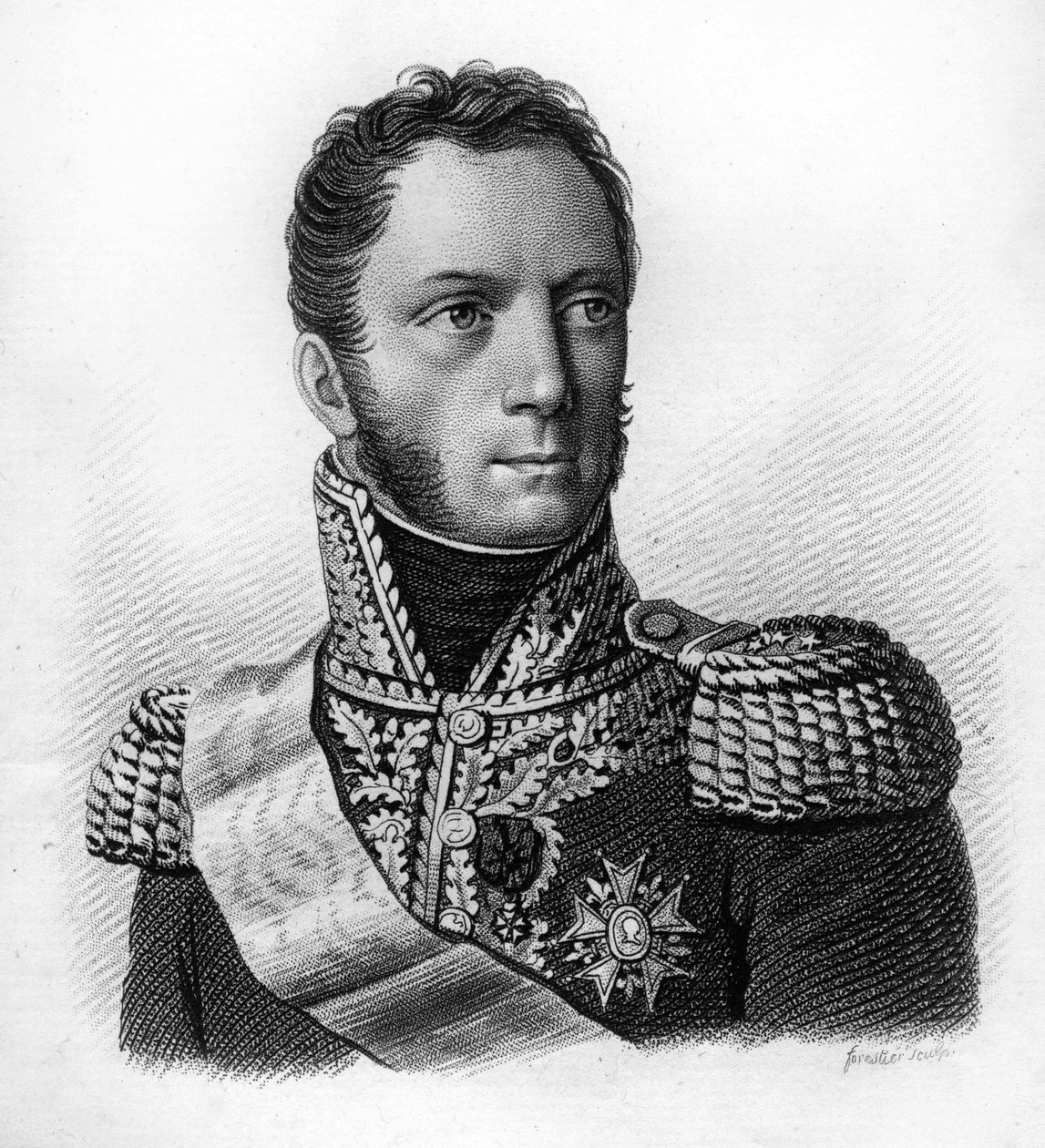 Louis Armand Augustin CAULAINCOURT (1773-1827) - في "صور الجنرالات الفرنسيين تضم انتصارات واحتفالات الفرنسيين". نقش بواسطة أمبرواز تارديو عام 1818. مجموعة ستيلا. بواسطة أمبرواز تارديو