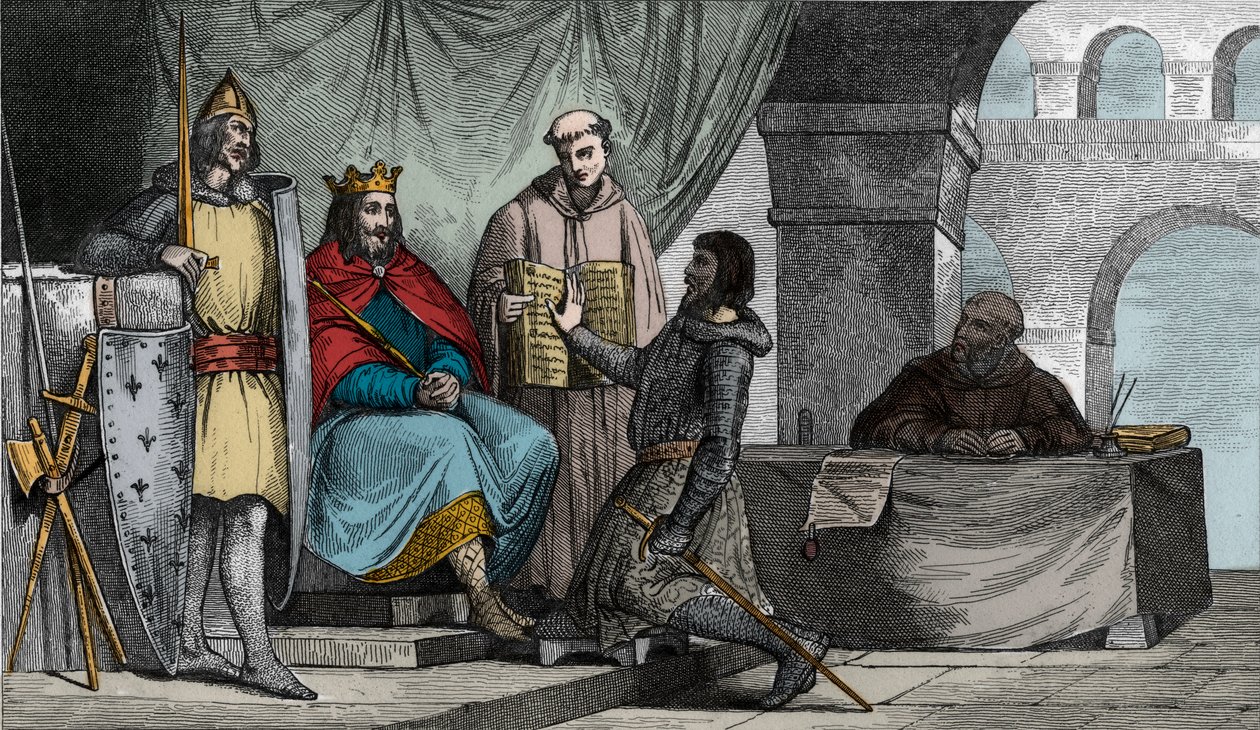 لويس الثاني (848-79) يتلقى Stammerer قسم الولاء من أحد النبلاء - بواسطة أمبرواز تارديو