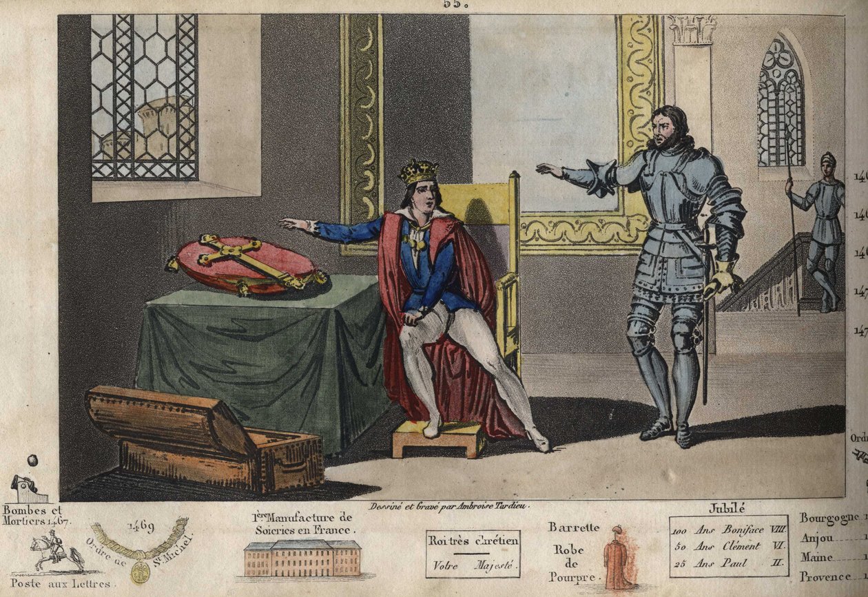 لويس الحادي عشر (1423-1483) محتجز في بيرون ، ويمكنه من شقته رؤية البرج حيث توفي تشارلز الثالث بعد 6 سنوات من الأسر. لقد استعاد حريته فقط بعد أن أقسم على صليب شارلمان أنه سيبقى مخلصًا للمعاهدة بواسطة أمبرواز تارديو