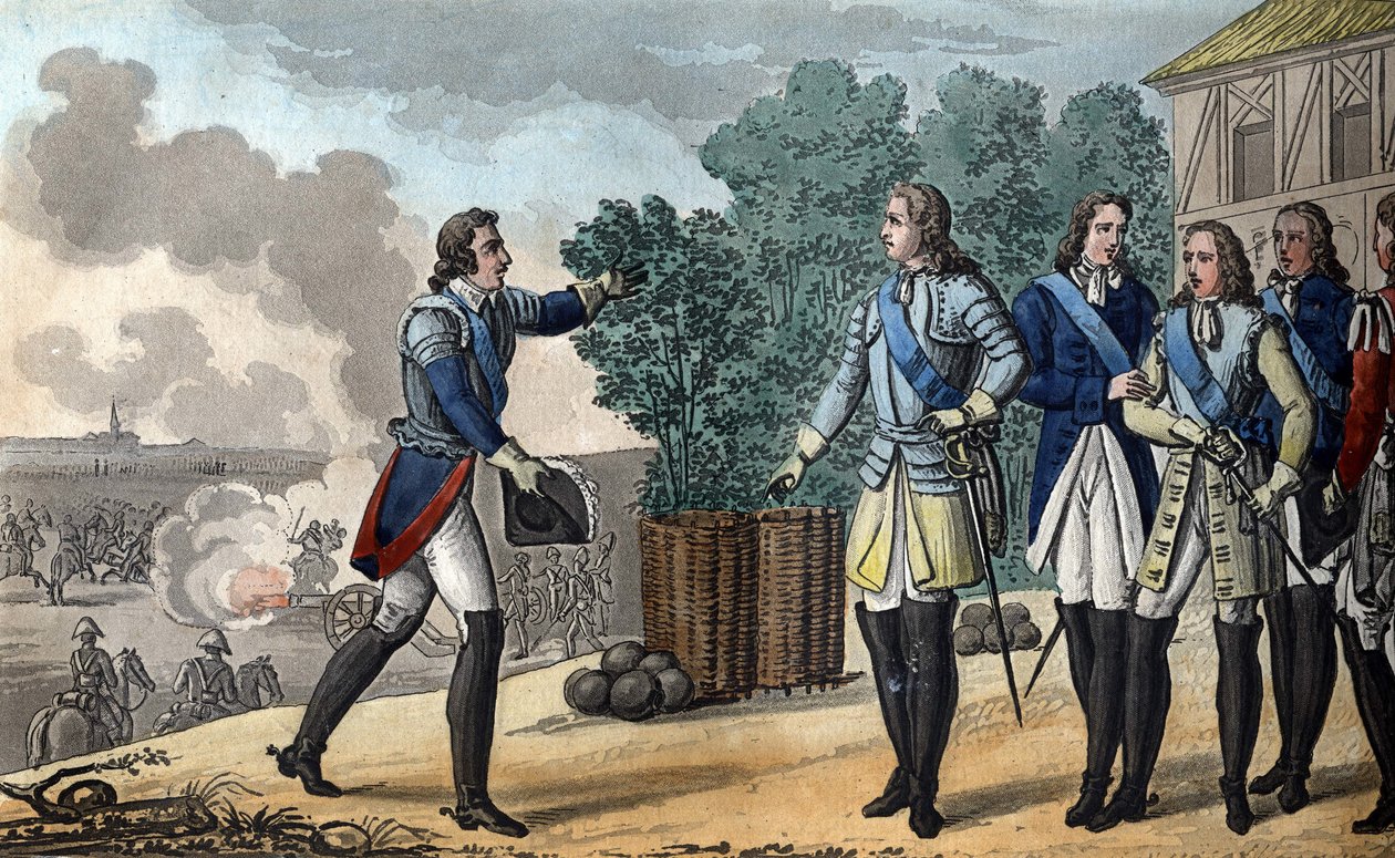 لويس الخامس عشر (1710-1774). حضر الملك ودوفين معركة فونتني ، والتي كانت مهمة جدًا لنتائج حرب الخلافة النمساوية. فاز مارشال ساكسونيا بمعركة Fontenoy في عام 1748. - صمم ونقش بواسطة Ambroise Tard بواسطة أمبرواز تارديو