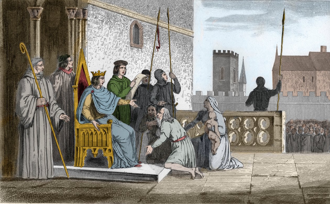 لويس العاشر (1289-1316) المشؤوم يحرر الأقنان - لويس العاشر ديت "لو هوتين" (1289-1316) ، سلالة الكابيتيين ، المشهور بتحرير كل أقنان مملكته التي أجبرها على استرداد حريتهم - نقش من عام 1825 في "Histoire de F بواسطة أمبرواز تارديو