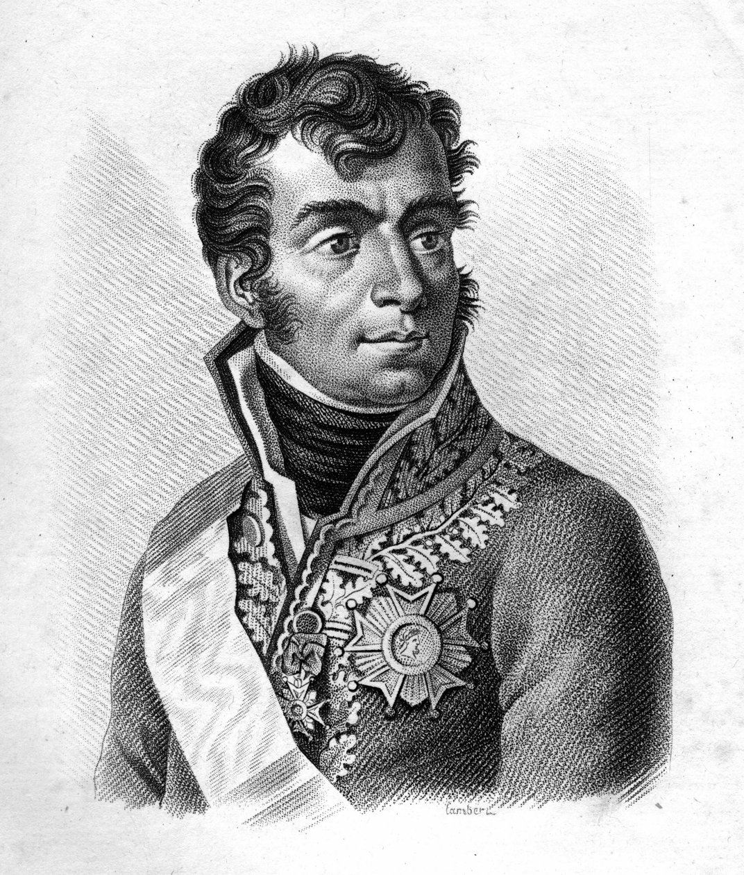 Marechal Auguste Frederic Louis (Auguste-Frederic-Louis) de Viesse de Marmont (1774-1852) ، Duke of Raguse - صور للجنرالات الفرنسيين بعد انتصارات وغزوات الفرنسيين "" "". نقش بواسطة أمبرواز تارديو عام 1818. مجموعة ستيلا. بواسطة أمبرواز تارديو