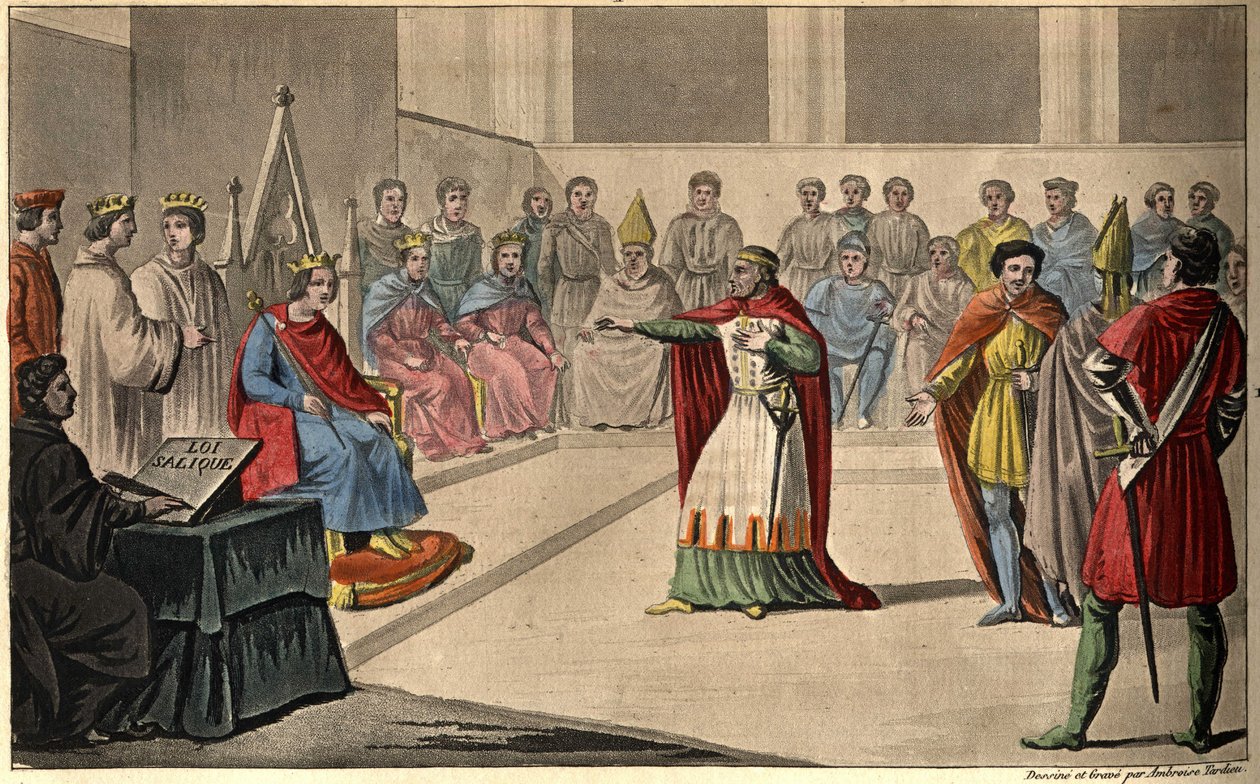 يقول فيليب الخامس "The Long" (1294-1322). أعلنت الولايات العامة ، التي استدعت إلى متحف اللوفر ، عن فيليب الخامس ملكًا واستبعدت من التاج ابنة أخته جين في عام 1316 ؛ وبالتالي تطبيق قانون ساليك. لقد خلف جون الأول بعد وفاته. بواسطة أمبرواز تارديو