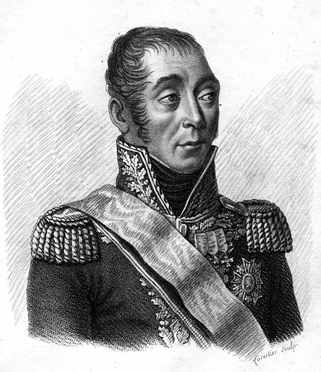 صورة لإيمانويل ، ماركيز دي جروشي ، مارشال فرنسا (1766-1847) - في "صور الجنرالات الفرنسيين تضم انتصارات وغزوات الفرنسيين". قبر أمبرواز تارديو عام 1818. مجموعة ستيلا. بواسطة أمبرواز تارديو