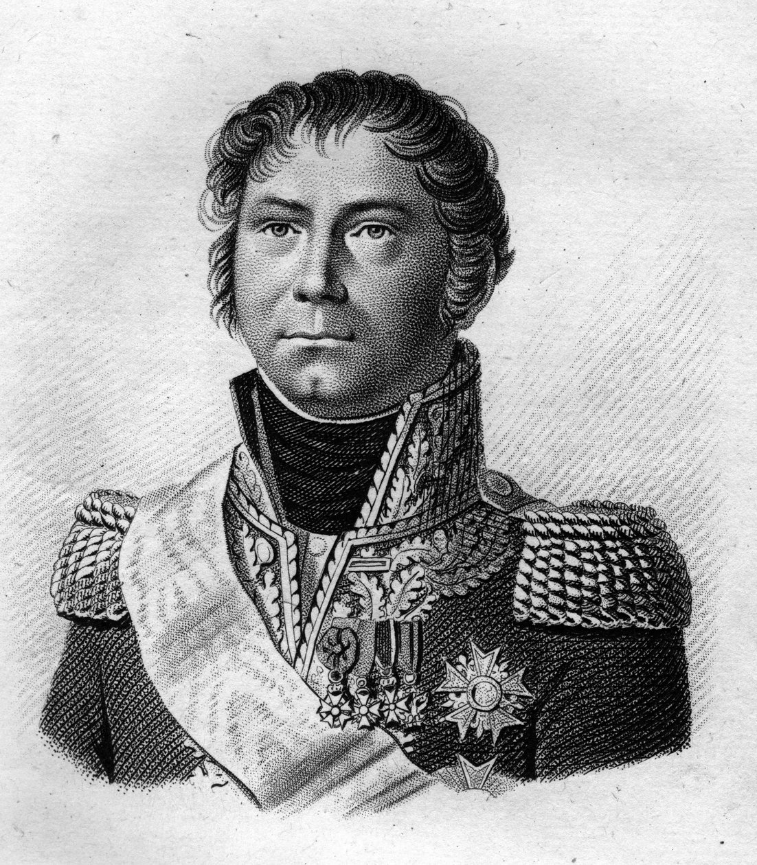صورة للجنرال بيكر الذي رافق نابليون الأول في عام 1815 إلى مكان إقامته في سانت هيلانة بعد 100 يوم. في “Portraits des Général Français”. نقش بواسطة أمبرواز تارديو عام 1818. مجموعة ستيلا بواسطة أمبرواز تارديو