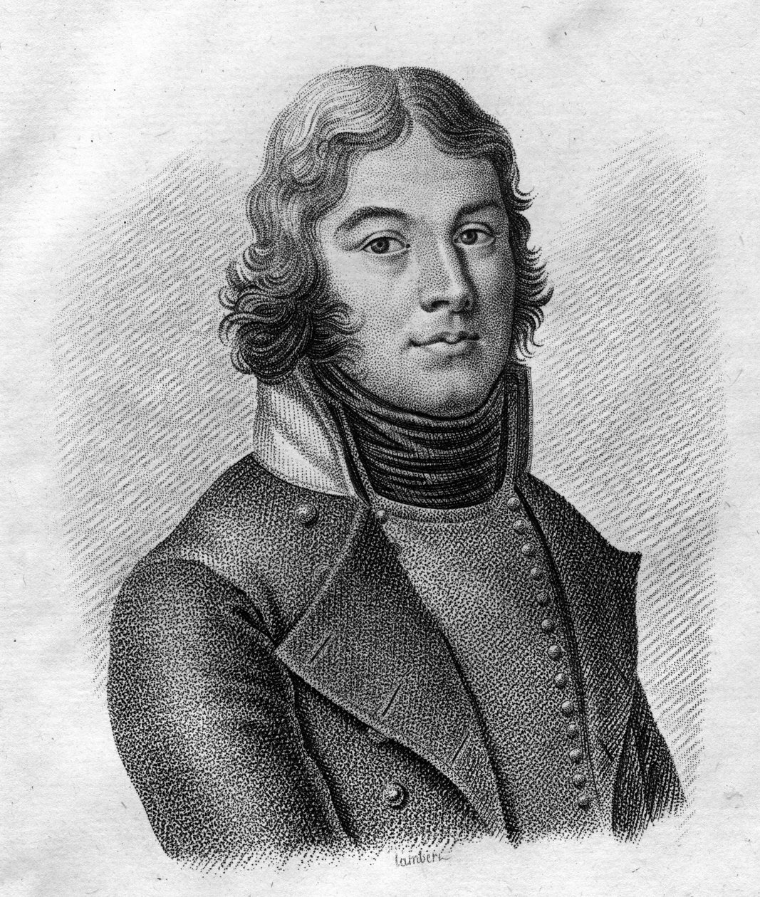 صورة للجنرال لازار لويس هوش (1768-1797) - في "" صور للجنرالات الفرنسيين بعد انتصارات وغزوات الفرنسيين "". نقش بواسطة أمبرواز تارديو عام 1818. مجموعة ستيلا. بواسطة أمبرواز تارديو