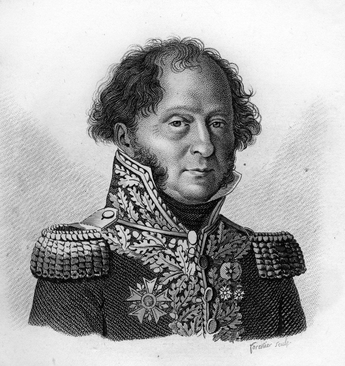 صورة للجنرال غابرييل باربو ديكوررييرز (1770 - 1839) - في "صور الجنرالات الفرنسيين في جناح لوزان وكونت ديس فرانسيس". نقش بواسطة أمبرواز تارديو عام 1818. مجموعة ستيلا. بواسطة أمبرواز تارديو