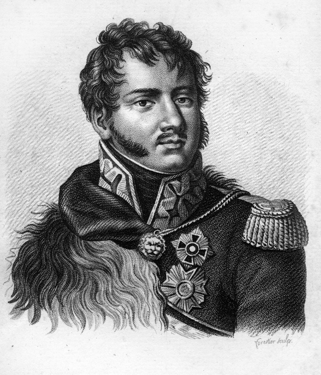 الأمير جوزيف (جوزيف) أنتوني بوناتوفسكي (1763-1813) ، ضابط بولندي ، قائد الإمبراطورية. في "" صور الجنرالات الفرنسيين بعد انتصارات وغزوات الفرنسيين "". نقش بواسطة أمبرواز تارديو عام 1818. مجموعة ستيلا. بواسطة أمبرواز تارديو