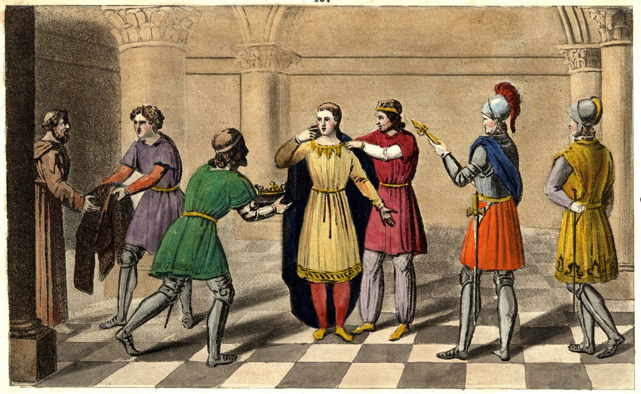 تم نقل تييري الثالث من دير القديس دينيس إلى العرش. صممه ونقشه أمبرواز تارديو عام 1825. بواسطة أمبرواز تارديو
