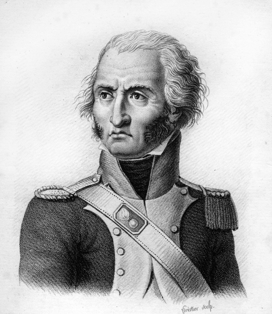 صورة لتيوفيل مالوت كوريه من La Tour d'Auvergne (1743-1800). - في "صور الجنرالات الفرنسيين تضم انتصارات واحتفالات الفرنسيين". نقش بواسطة أمبرواز تارديو عام 1818. مجموعة ستيلا. بواسطة أمبرواز تارديو