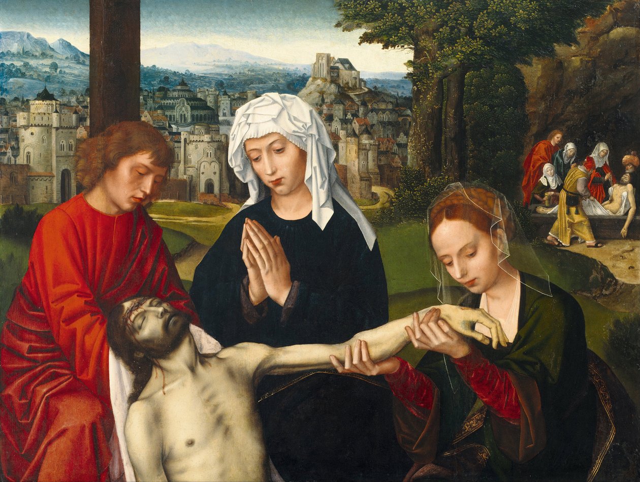 بيتا عند سفح الصليب - رسم أمبروسيوس بنسون (1495-1550) ، زيت على خشب ، حوالي 1530 ، 68 × 88.2 سم - بيتا عند سفح الصليب ، زيت على خشب بقلم أمبروسيوس بنسون - متحف بيلاس أرتيس دي بيلباو بواسطة أمبروسيوس بنسون
